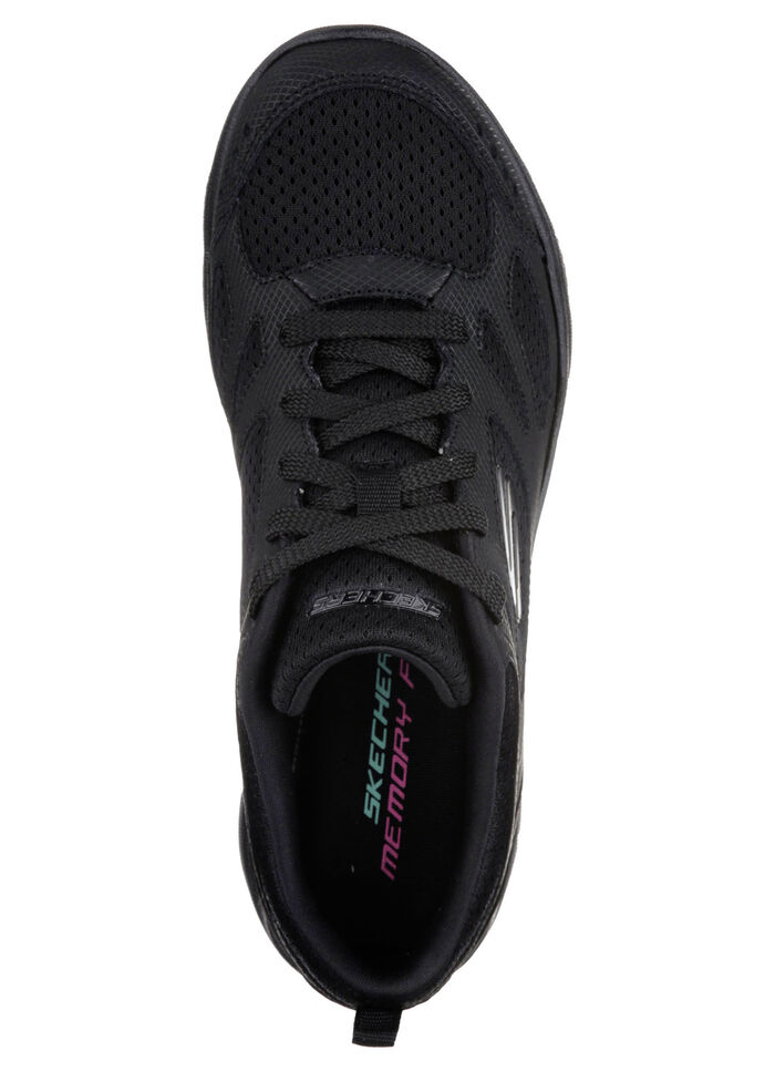 SKECHERS, sportiga damsneakers, med nappaläderdetaljer, 
